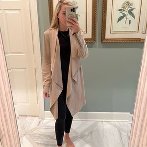 Faux Suede Draped Jacket size 6 zipper detail